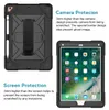 Hand Shoulder Strap Case For iPad 9.7 Inch 5th/6th Generation Heavy Duty Robot Armor Kickstand Shockproof Shell With Pencil Holder (C)