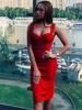 Adyce Summer Green Bandage Dress Women Sexy Sleveless Spaghetti Strap Red Club Celebrity Evening Party Dress Vestidos 220505