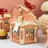 Presentförpackning 10/30/50st Carousel Wedding Candy Box Cute Bear Mönster Pappersförpackning för gåvor Castle med Ribbon Paty Home DecorationsGift