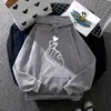 Женские свитеры женские рукавы с длинным рукавом Негабаритная пара с капюшоном Harajuku Love Print Top Top Loaked Cooled Wather с карманом