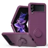 Liquid Silicon Cases For Samsung Galaxy Z Flip 4 Case Soft Ring Stand Armor Holder Protective Cover