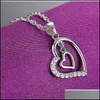 Pendant Necklaces Pendants Jewelry Diamond Heart Necklace Double Hearts Chain Women Children Fashion Drop Delivery 2021 U5Ytk