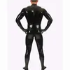 Men's Body Shapers 4pcs/set Wetlook PVC Men Bodysuit Fitness Clothing Bodybuilding Clothes Shaper Full Coat Zentai Tights Catsuit Shapewear