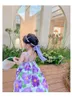 Zomer babymeisjes casual kleding band prinses jurk kinderen kinderen bloemen hart print katoenen jurken