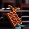 Mens trä snidad abacusformad nyckelkedja ringhållare lycklig nyckelring gåva för trendig bil droppe leverans 2021 nyckelringar mode tillbehör xwy