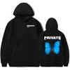 Moletom Masculino Camisolas Private Butterfly Explosion Moda Feminina Moletom Inverno Grande Pulôver Manga Longa Preto Streetwear Masculino