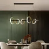 Hängslampor ledde ljuskronor för bord matt kök modernt länge hängande ljus fixtur kreativ loft interiör heminredning luster lustlppendan
