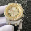 Designer Watch Watch Moissanite Royal Gold mixed Silver Dial Case PASS TEST Men diamonds quality Automatic Mechanical movement Luxury Full