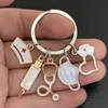 أنا ممرضة قلادة المفاتيح مستشفى ممرضة اليوم كيرينغ هدية المرأة حقيبة سحر مفتاح حلقة حامل مجوهرات DLH879