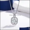 Pendentif Colliers Pendentifs Bijoux Mode Simple 925 Sterling Sier Coupe Ronde 5A Zircon Cubique Cz Partie Clavicule Chaîne Diamant Femmes Mignon