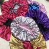 Shower Caps Double Layer Satin Hair Designers Bonnets Custom Logo Lace Nightcap