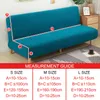 Polar Fleece Fabric Armless Sofa Bed Cover Solid Color Without Armrest Big Elastic Folding Furniture home Decoration Bench 220615