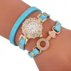 Montres-bracelets en gros mode femmes ancre montres luxe strass Wrap Bracelet montre Quartz robe montres-bracelets