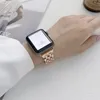 Luxury Watch Band Rostfritt stål Smartband för Apple Klockor Metallpläteringskedja Band Trend Bright 38 40 41 42 44 45mm Iwatch Series 7 6 5 4 3 2