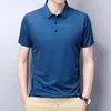 Men's Polos 2022 Shirt Youth Leisure Solid Summer Short Sleeve T-Shirt Light Business Slit Thin Men