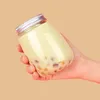 500ML Milk Tea Bottle Disposable PET Plastic Takeaway Juice Beverage Bottles for Shops