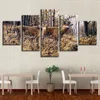 Modular Canvas HD Prints Posters Home Decor Wall Art Pictures 5 Pieces Deer Art Scenery Landscape Paintings No Frame