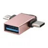 Adattatore OTG 2 in 1 in lega di alluminio USB 3.0 femmina a micro USB tipo C connettore maschio convertitore in movimento per Xiaomi Samsung