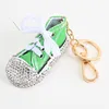 Fashion Canvas Rhinestone Shoes Keychain for Women Girls Cartoon Crystal Sports Shoes Keyring Pendant Key Chain Ring Funny Gift