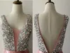 Wieczorna sukienka Seksowna w dekolcie A-line sukienka luksusowe koraliki satynowe sukienki plus size szatę de soiree