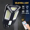 LED Solar Street Light Waterproof Outdoor Motion Sensor Wall Light 3 Modes with Remote Control for Garden Fence Path Front Door