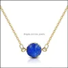 Collane con ciondolo Resina placcata oro Druzy Drusy Collana con colletto tondo Gioielli da donna all'ingrosso per ragazze Consegna di goccia 202 Dhseller2010 Dhafg