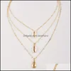 Chains Necklaces Pendants Jewelry Bohemian Shell For Women Mti Layer Cowrie Pendant Necklace Collar Gold Dh2Io