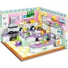 194PCS City Building Blocks Zestawy Zestawy Friends House Bedroom Kitchen Model 3 w 1 Deform Brinquedos Educational Toys for Girls 220715