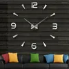 Orologi da parete specchio acrilico fai -da -te orologio grande design moderno quarzo adesivi 3d orologio decorativo reloj de strad soggiorno klok art