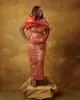 2022 Arabski Plus Size Ara Aso Ebi Orange Stylish Blwily Prom Sukienki koronkowe koralikowe wieczór Formalne przyjęcie Drugi przyjęcie urodzinowe suknie zaręczynowe sukienka ZA14