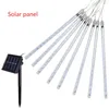 30/50/80cm Solar Meteor Rain Tube Rain Tube Świąteczne łańcuchy świetlne Wedding Party Garden Outdoor Holiday Lights