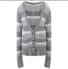 716 2022 Milan Runway Spring Summer Brand Brand Tome Style свитер с длинным рукавом v Nece Grey Cardigan Полоса высококачественная женская YL YL