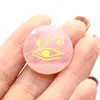 Dekorativa föremål Figurer Natural Rose Quartz Crystal Rune Reiki Chakra Round Spådom