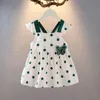 Kız Elbiseleri Çocuk Kız Giysileri Bebek Kız Elbise Nokta Baskı Kelebek Birthady Parti Prenses Her Gün Casual Yelek 1-7 Yıl