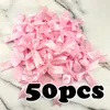 85*85mm Fresh Pink Ribbon Bows Party Supplies Small Size Satin Ribbons Bow Flower Craft Handwork DIY Party Decoration