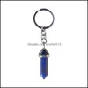 Arts and Crafts Charms Natural Stone Key Rings Keyring Fashion Keyholder Boho Jewelry Car Keychain for Women Sports2010 Dro Dhsap