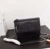 2022 Luxe zonsondergang tas Klassieke nieuwste kleur vrouwen croc print Schoudertassen ketting handtas Tandenstoker patroon lederen dames Cross body handtassen met doos