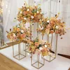 Simulazione Grande centrotavola per tavolo da matrimonio con sfera di fiori artificiali da 70 cm Stand Decor Table Flower Mensola geometrica Party Stage Display