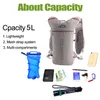 Sac à dos de course ultra léger 5L Trail Hydratation Vest Pack Marathon Bike Rucksack bag 500ml Soft Flask 220520