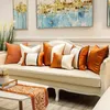 Kudde/dekorativ kudde Orange Modern Light Luxury Cushion Cover 30x50/45/50/60cm High-klass Jacquard Pillow Case Bed Room Soffa Home Decorc