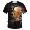 Crâne Boire t-shirt bière homme Hommes s T-shirt Casual T-shirts Tee Tops Haute Qualité Marque alt vêtements Cool stuff 220623