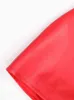 Nerazzurri Spring Short Red Faux Leather Vest Women Belt Runway Fashion Elegant Luxury Designer Clothes Sleeveless Jacket 2022 L220801