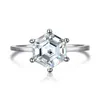 Luxuoso 925 Sterling Silver Jewelry Designer Ring for Woman Party Princesa Snowflake Diamond Ring Branca 5a Zircônia Queda Anéis noivado Com o tamanho da caixa de presente 5-9