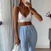 TRAF White Crop Top Woman Ribbed Knitted Women Summer Sexy Backless Female Strappy Tank s Camis Blouses 220316