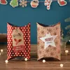Gift Wrap Christmas Box Packing Pillow Shape Merry Navidad Year Decoration for Home Candy Bar Boxlaser Xmas 2022Gift