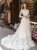 Abiti abiti da sposa con gonna staccabile splendide maniche lunghe a 2 pezzi Abito da sposa Train Rimovibile Plus Size Monest BATEAU BES121