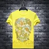 Men's T-Shirts Plus Size 7XL 2022 Skulls T Shirts Mens Fashion Streetwear O Neck Short Sleeve Colorful Rhinestones Men Summer Clothes