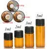 100 st 1 ml 2 ml 3 ml 5 ml DRAMS AMBER Glasflaska med plastlock Insert Essential Oil Glass Injekten Parfymprov Test Bottle 220726