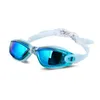 Lunettes de natation professionnelles en silicone Anti-buée Galvanoplastie UV Lunettes de natation pour hommes Femmes Plongée Sports nautiques Lunettes G220422