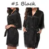 Women's Sleepwear Sexy Womens Ladies Bride Robes Kimono Robe Satin Silk Lace Night Wear Gown SleepwearWomen's